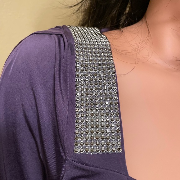 Baby Phat short purple Dress Snake Bite Rhinestone Accent Scoop Back. Size Small - Picture 7 of 12